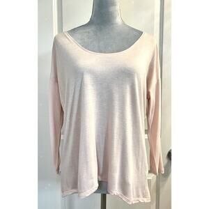 J Crew Modal Blend Tunic Top Blouse Sz Medium Scoop Neck Long Sleeve Pink